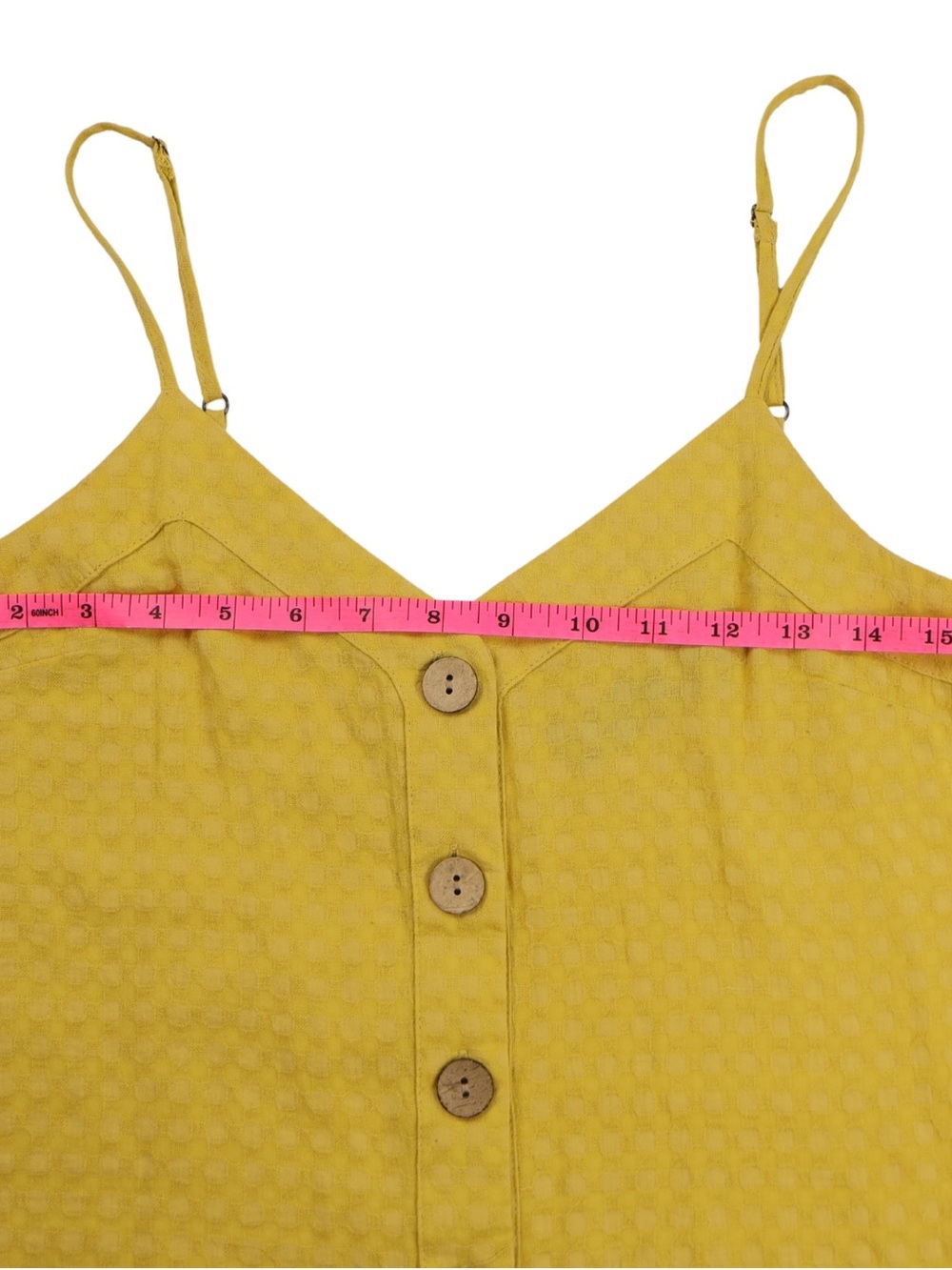 Indigo Rising Mustard Textured Button Front Tank Size Small - Picture 3 of 8
